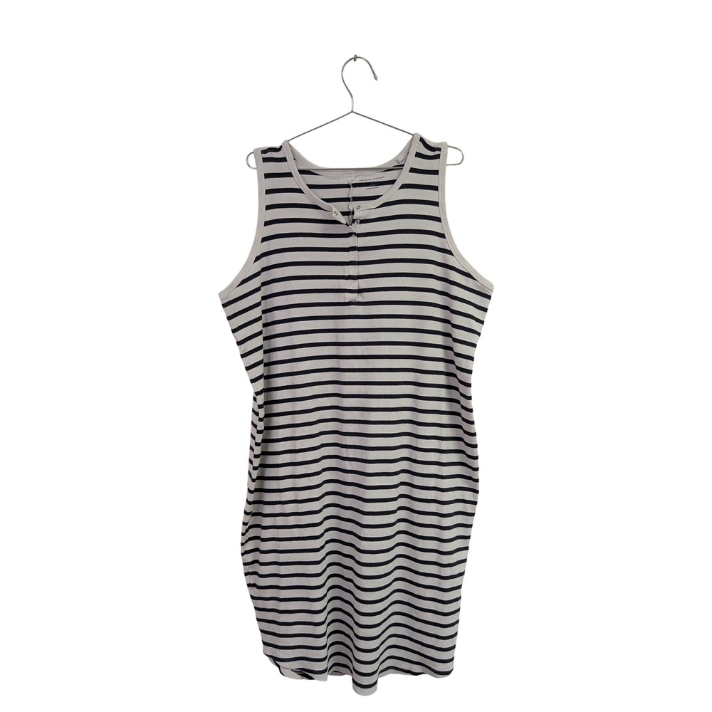 Universal Standard Midi Dress Tank Ribbed Knit Minimalist‎ Capsule Stripes 3X